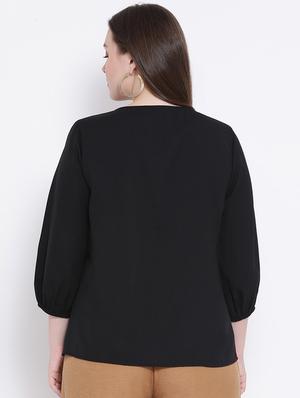 v-neck ruffle detail top - 16750872 - Standard Image - 3
