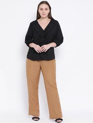 v-neck ruffle detail top - 16750872 - Standard Image - 4