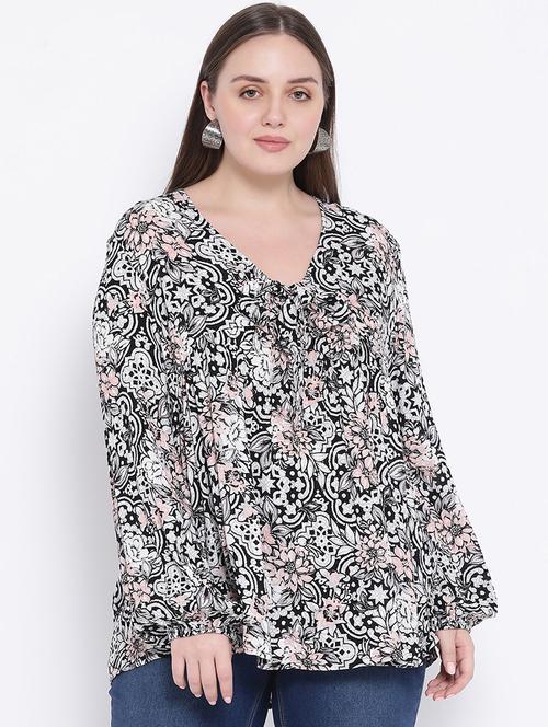 tie up neck floral top - 16750876 - Standard Image - 1