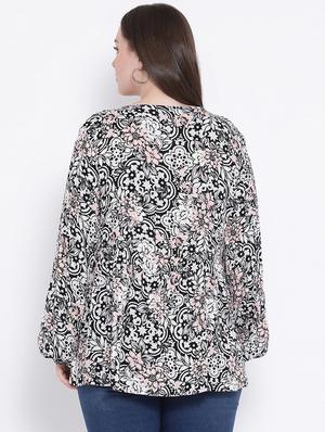 tie up neck floral top - 16750876 - Standard Image - 3