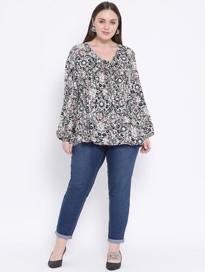 tie up neck floral top - 16750876 - Standard Image - 4
