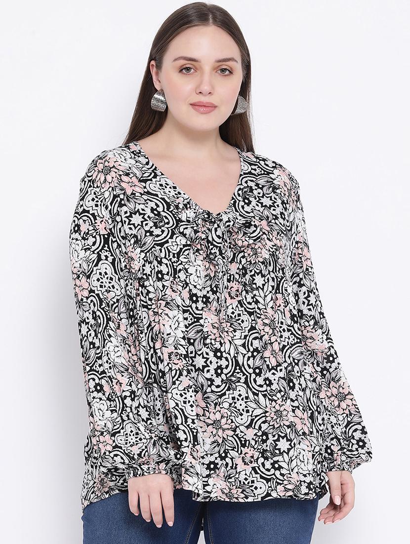 tie up neck floral top - 16750876 - Zoom Image - 1