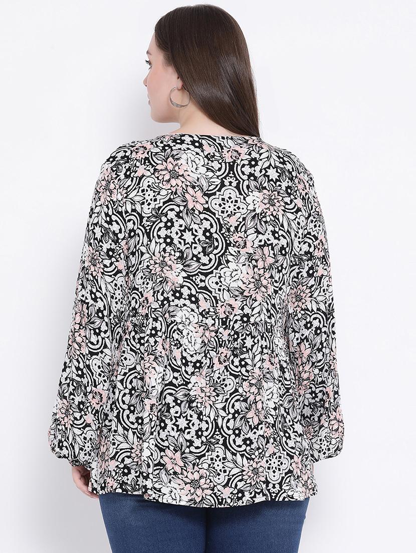 tie up neck floral top - 16750876 - Zoom Image - 3