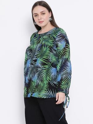 round neck tropical top - 16750877 - Standard Image - 2