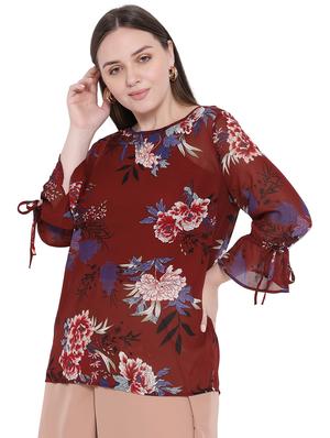 bell sleeved floral top - 16750882 - Standard Image - 2