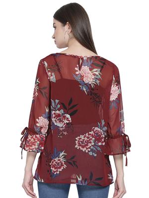 bell sleeved floral top - 16750884 - Standard Image - 3