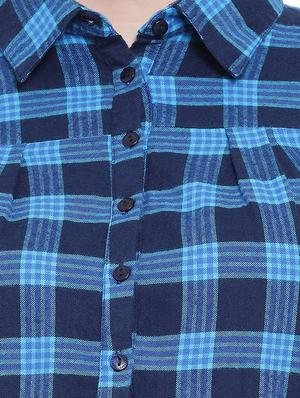 long sleeved checkered top - 16750885 - Standard Image - 5