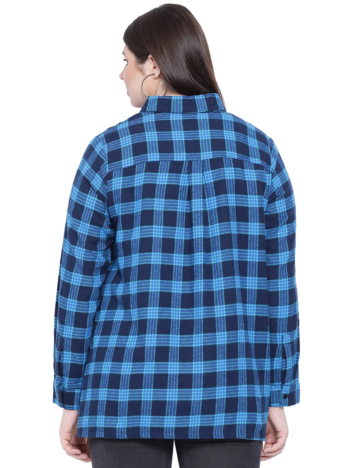 long sleeved checkered top - 16750885 - Zoom Image - 3