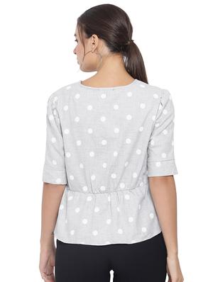v-neck polka dot top - 16750891 - Standard Image - 3