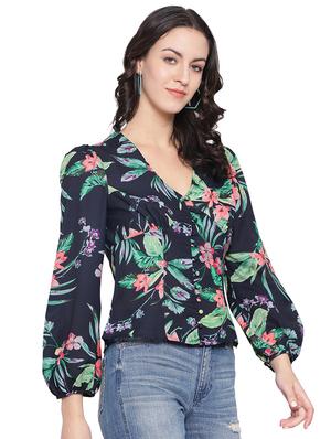 bishop sleeved floral top - 16750894 - Standard Image - 2
