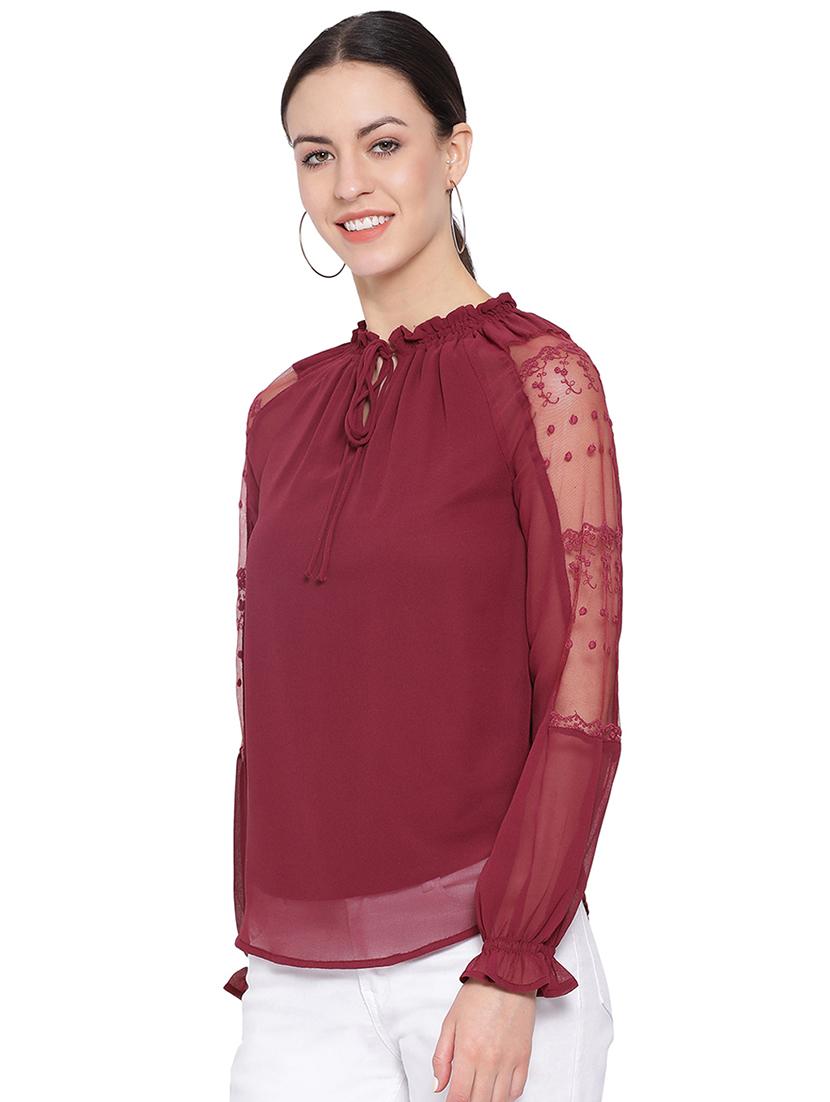 tie up neck solid top - 16750898 - Zoom Image - 2