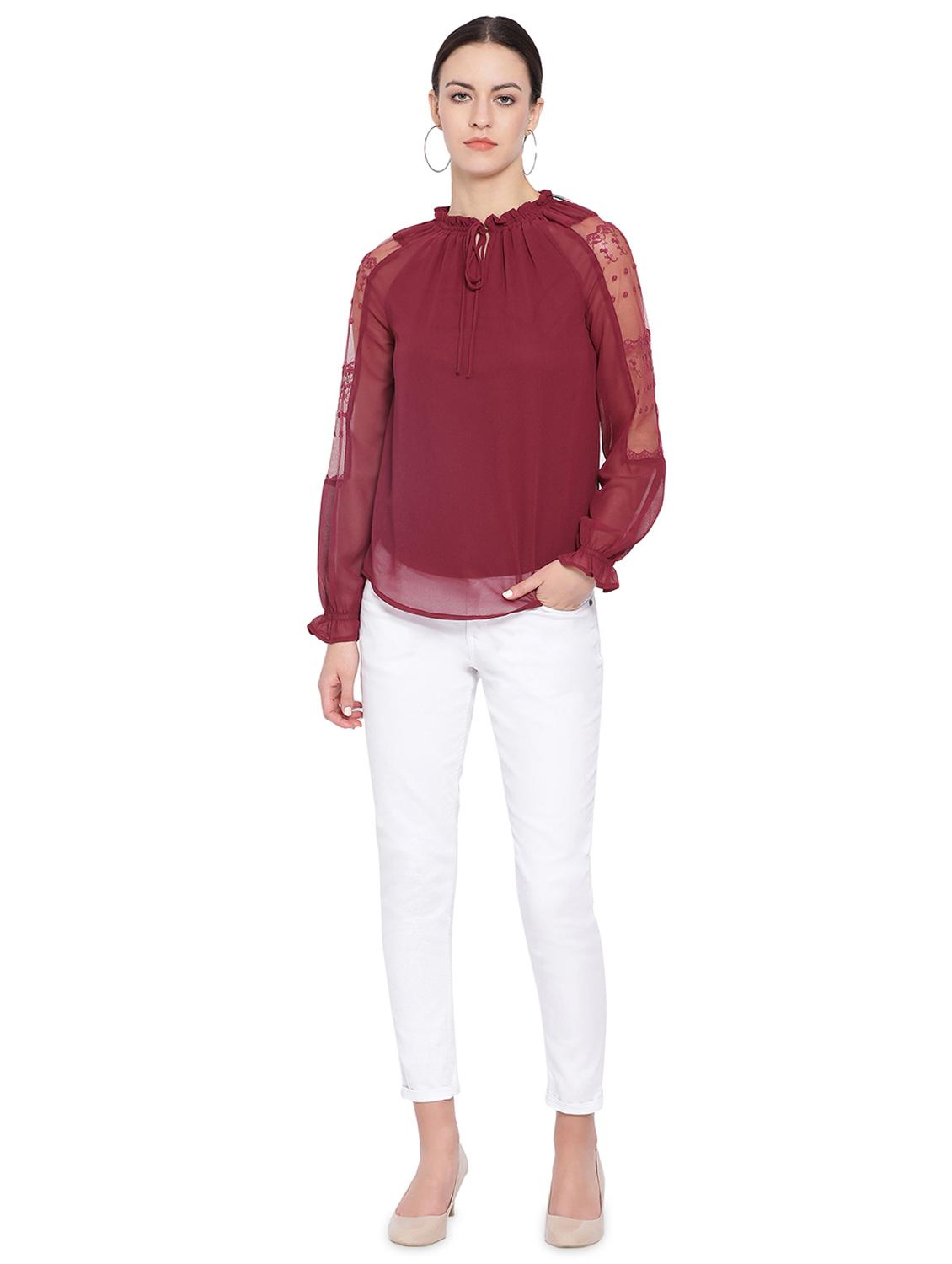 tie up neck solid top - 16750898 - Zoom Image - 4