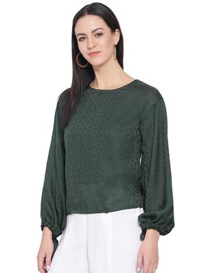 bishop sleeved round neck top - 16750906 - Standard Image - 2