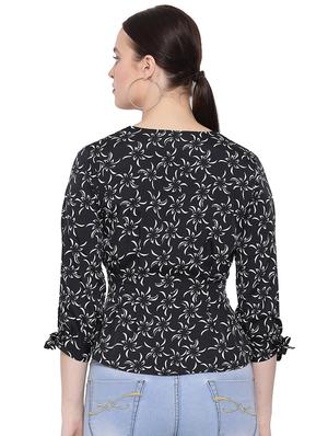 tie knot sleeved floral top - 16750909 - Standard Image - 3