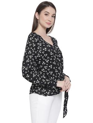 tie front floral top - 16750912 - Standard Image - 2