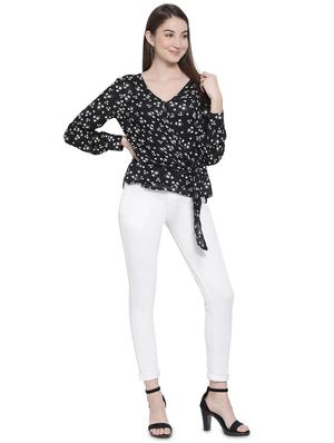 tie front floral top - 16750912 - Standard Image - 4