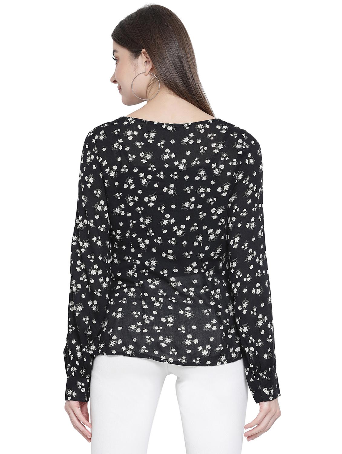 tie front floral top - 16750912 - Zoom Image - 3