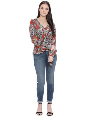 tie front bishop sleeved top - 16750916 - Standard Image - 4