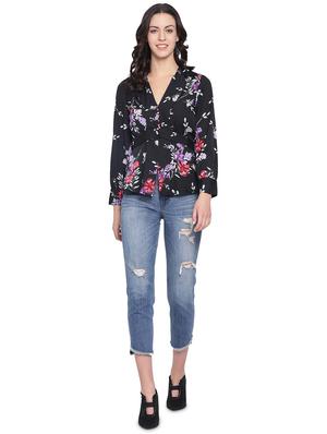 lapel neck tie back top - 16750920 - Standard Image - 4