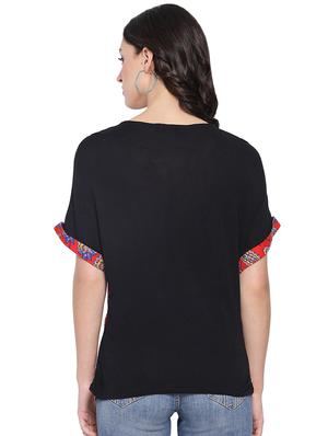 round neck paisley top - 16750925 - Standard Image - 3