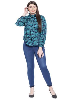 tie up neck tropical top - 16750927 - Standard Image - 4