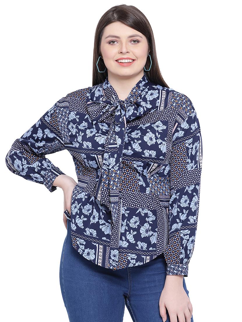 tie up neck floral top - 16750928 - Zoom Image - 1