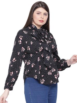 tie up neck floral top - 16750929 - Standard Image - 2