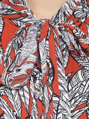 tie up neck tropical top - 16750930 - Standard Image - 5