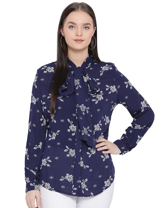 tie up neck floral top - 16750932 - Standard Image - 1