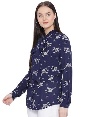 tie up neck floral top - 16750932 - Standard Image - 2