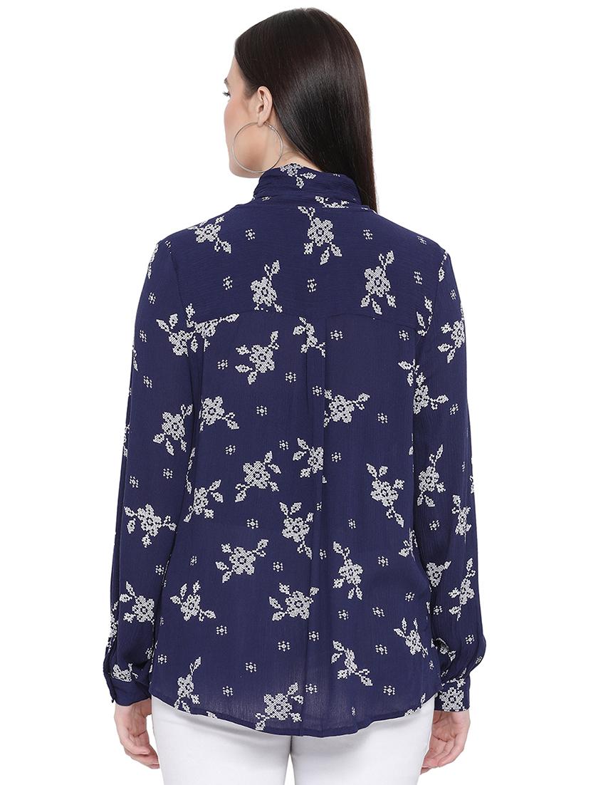 tie up neck floral top - 16750932 - Zoom Image - 3