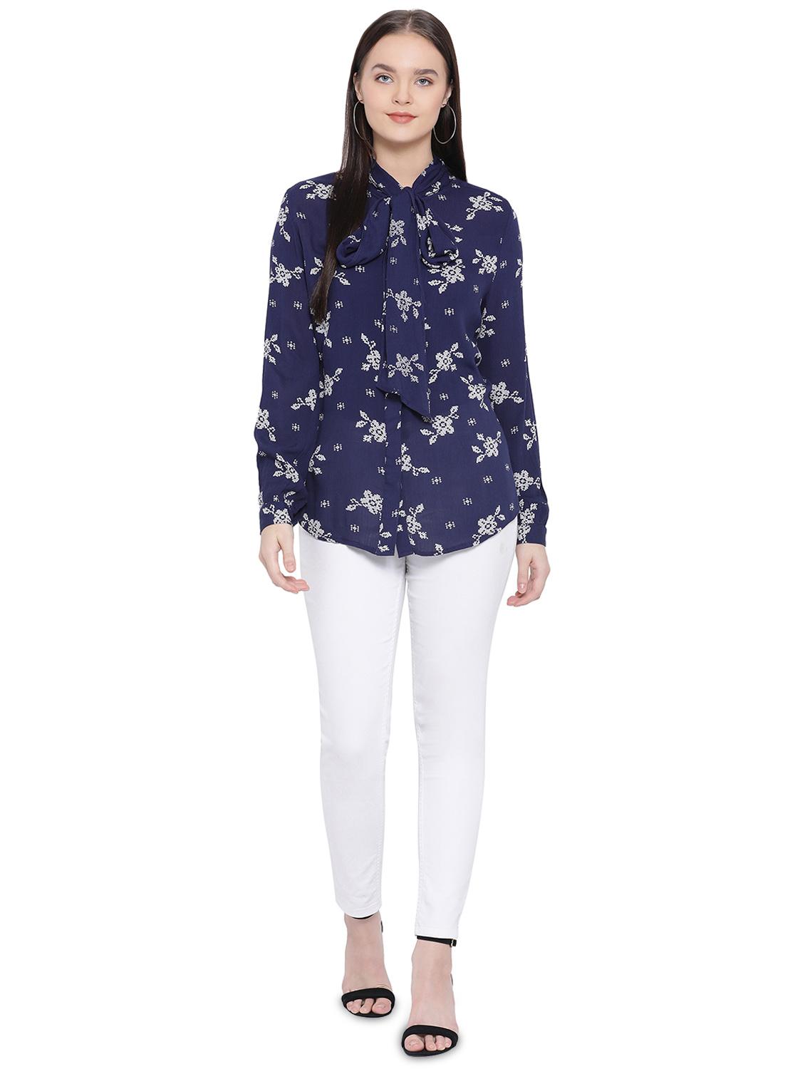 tie up neck floral top - 16750932 - Zoom Image - 4