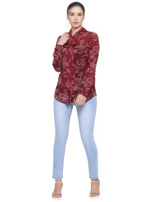 tie up neck floral top - 16750935 - Standard Image - 4