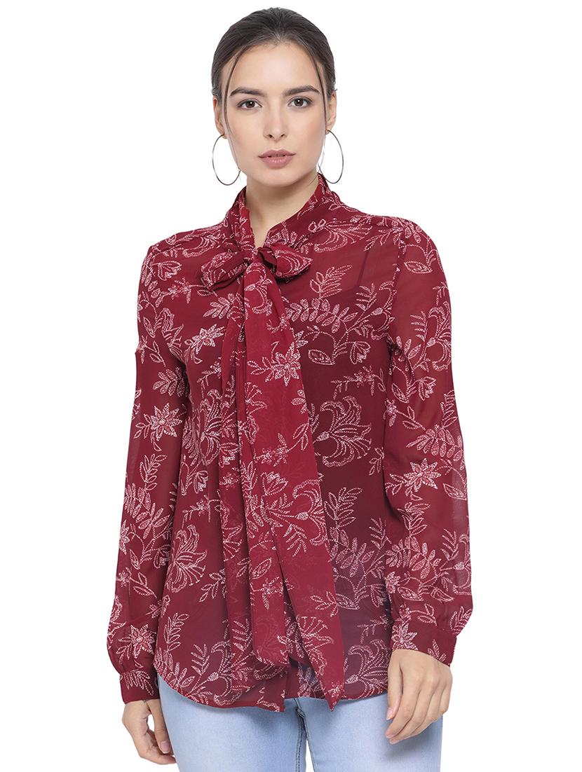 tie up neck floral top - 16750935 - Zoom Image - 1