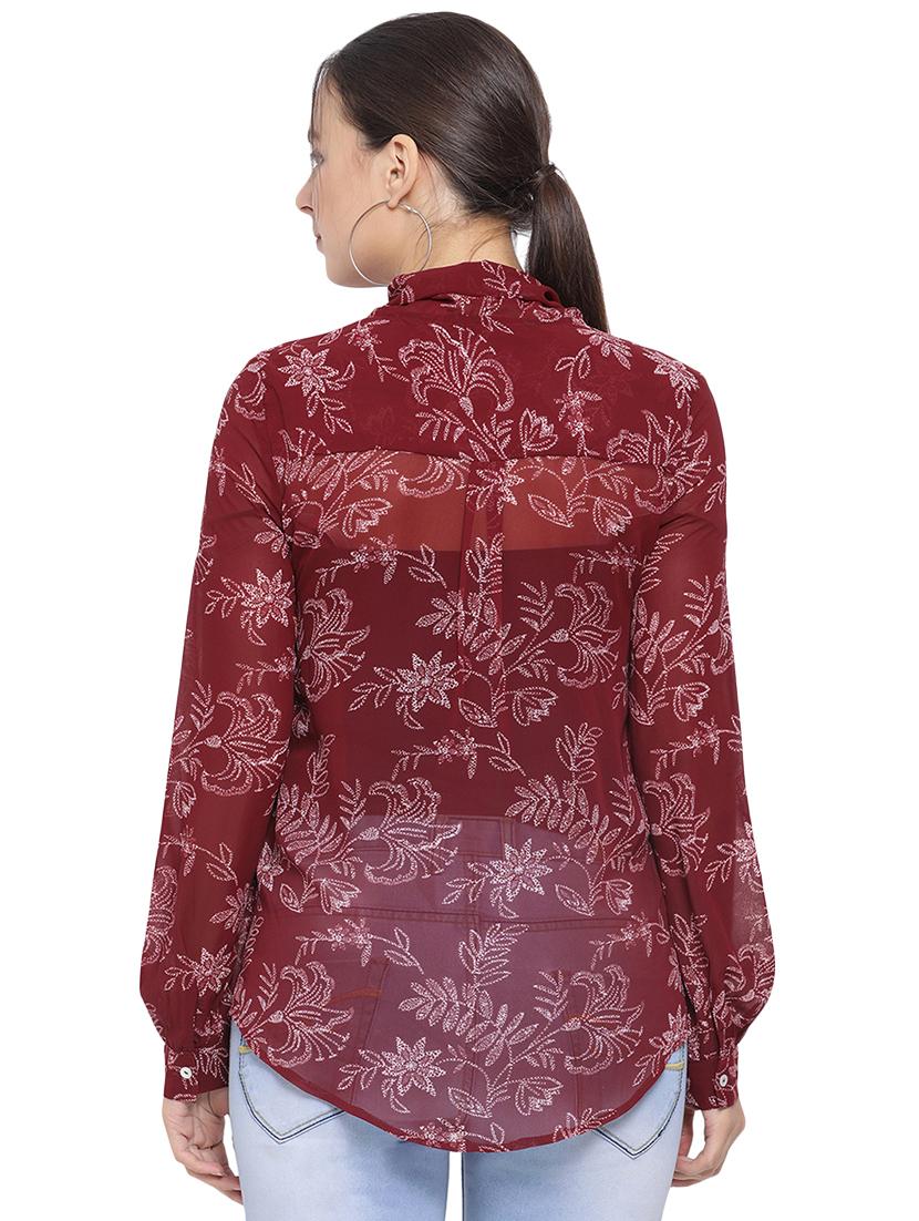 tie up neck floral top - 16750935 - Zoom Image - 3