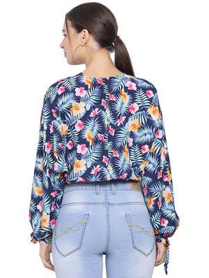 bishop sleeved floral crop top - 16750937 - Standard Image - 3