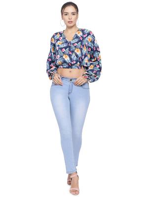 bishop sleeved floral crop top - 16750937 - Standard Image - 4