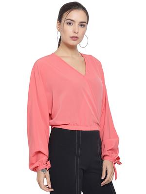 bishop sleeved solid crop top - 16750938 - Standard Image - 2