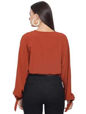 bishop sleeved solid crop top - 16750939 - Standard Image - 3