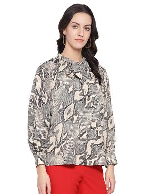 tie up neck snake print top - 16750941 - Standard Image - 2