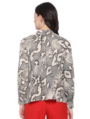 tie up neck snake print top - 16750941 - Standard Image - 3