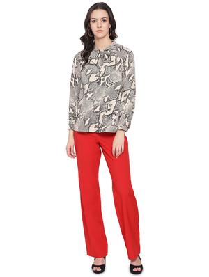 tie up neck snake print top - 16750941 - Standard Image - 4