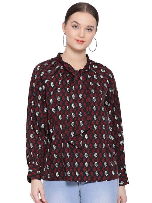 tie up neck floral top - 16750942 - Standard Image - 1