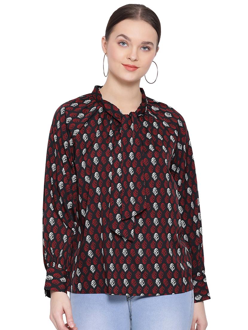 tie up neck floral top - 16750942 - Zoom Image - 1