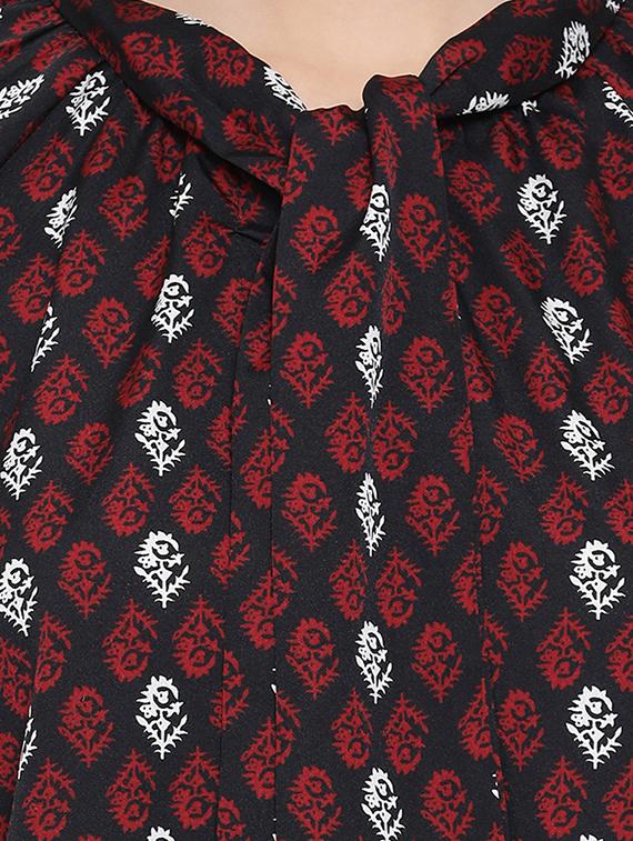 tie up neck floral top - 16750942 - Zoom Image - 5