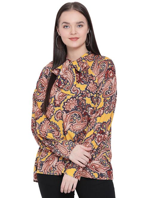 tie up neck paisley top - 16750943 - Standard Image - 1