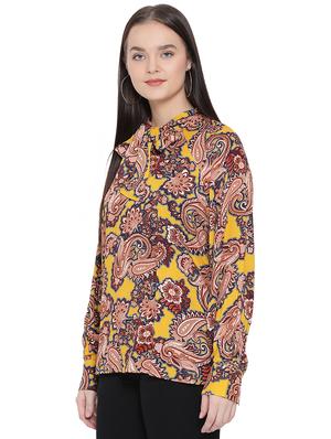 tie up neck paisley top - 16750943 - Standard Image - 2