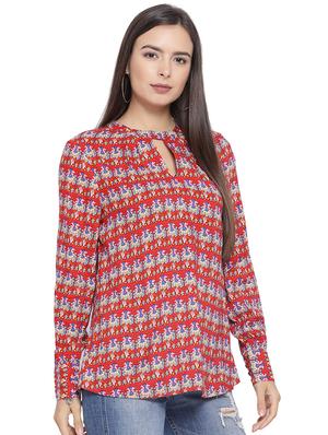 key hole neck floral top - 16750947 - Standard Image - 2