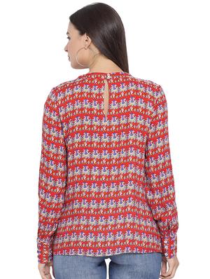 key hole neck floral top - 16750947 - Standard Image - 3