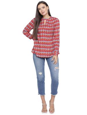 key hole neck floral top - 16750947 - Standard Image - 4